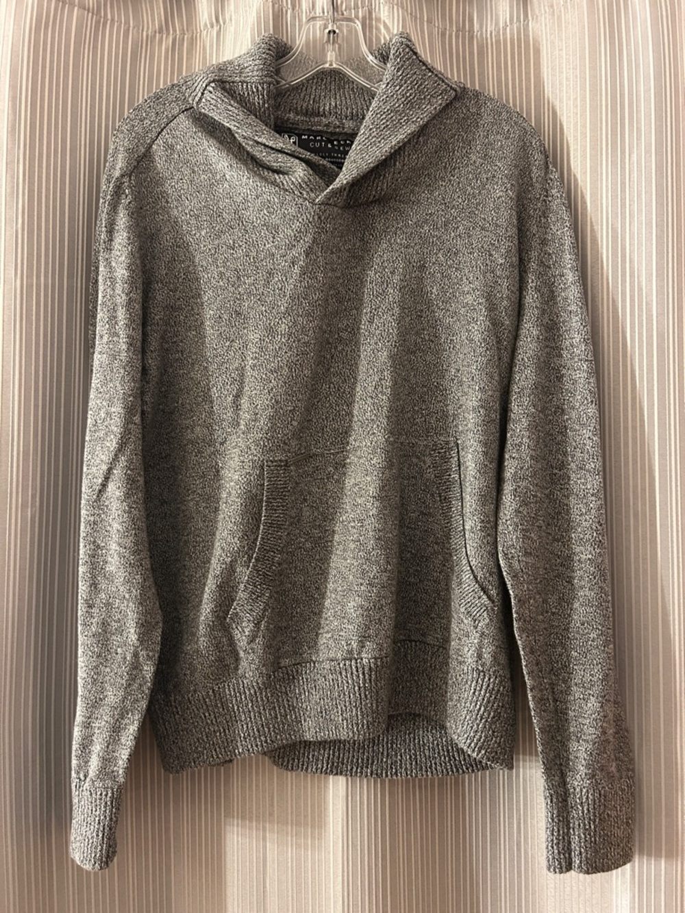Marc Ecko Men's Heather Gray Crewneck Hoodie Sweater